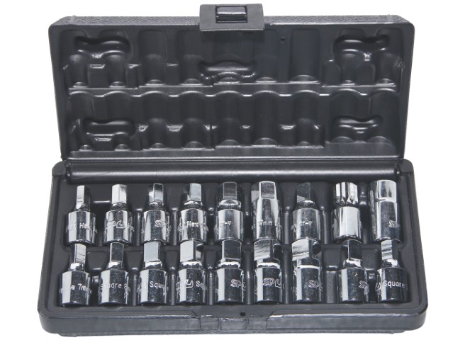 SP AIR - OIL DRAIN PLUG KEY SET 3/8'' -18PCS 